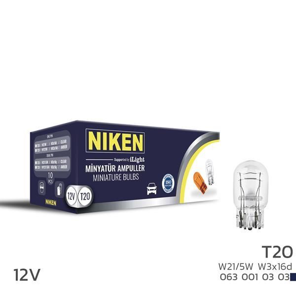 NIKEN NIKEN T20 DİPSIZ AMPUL 1016 W21/5W W3X16D 10LU