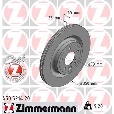 ZIMMERMANN FREN DISKI ARKA LAND ROVER DISCOVERY L462 RANGE ROVER L405 L494 (LR099036)