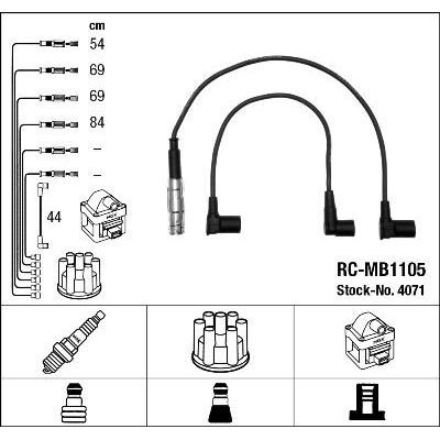 NGK ATESLEME KABLOSU SETI MERCEDES M102 M111 W201 W123 C123 W124 C124 (A1021501918)