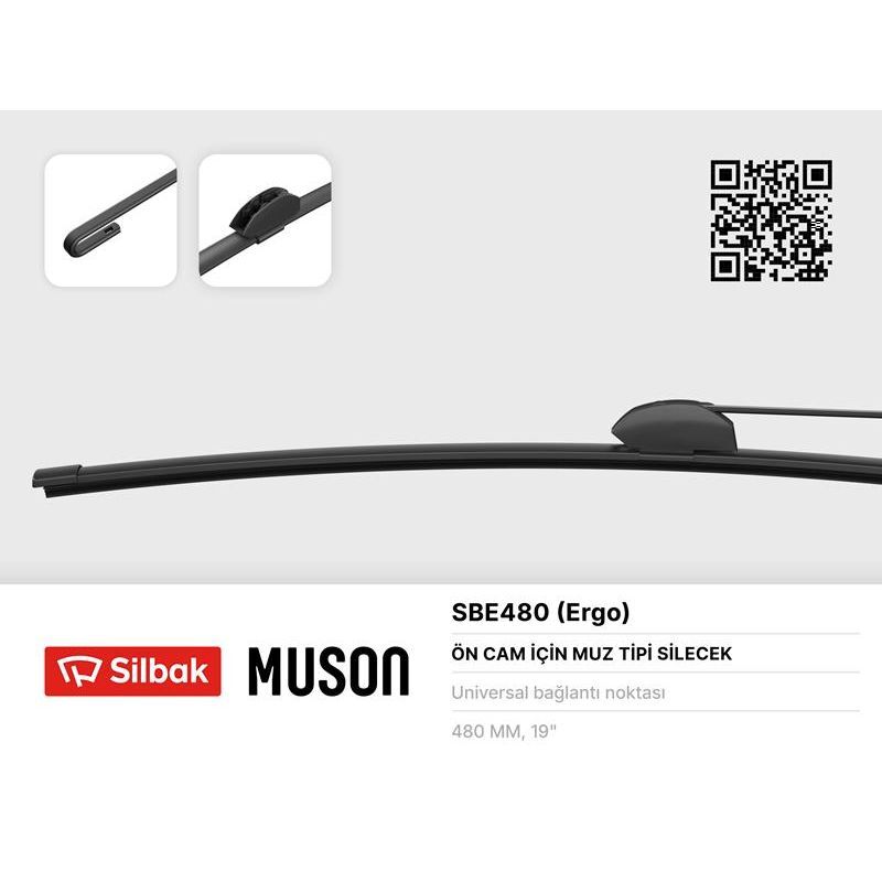 SILBAK SİLECEK SÜPÜRGESİ MUZ TİPİ 480MM ÜNİVERSAL KANCALI ERGONOMİK