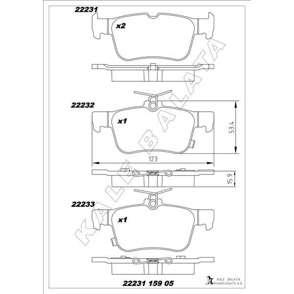 KALE BALATA ARKA FREN BALATASI GALAXY III 15> MONDEO V 14> EDGE 15>19 FOCUS IV 17> KUGA III 19> (JX612M007AEC)