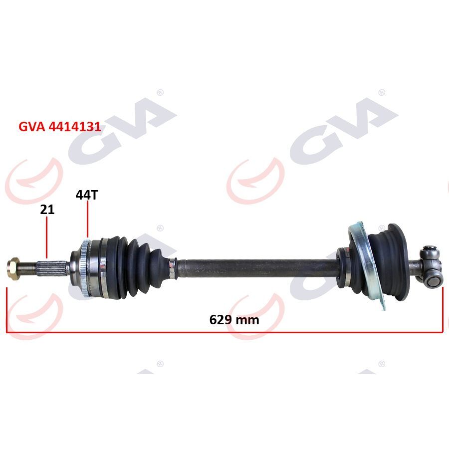 GVA KOMPLE AKS SOL CLIO II 1.5DCI 98-05 ABS Lİ 44DİŞ 629MM YAYLI (8200534635)