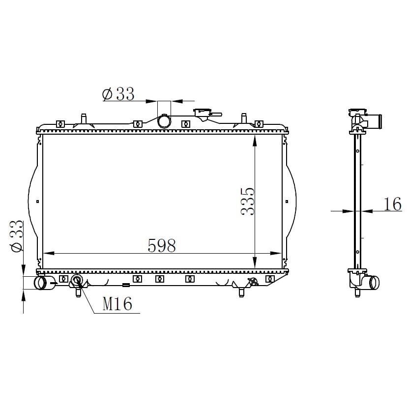 ORIS RADYATÖR BRAZİNG ACCENT 1.3/1.5 95-00 AC KLİMASIZ MEK 335X598X16 (2531022005)