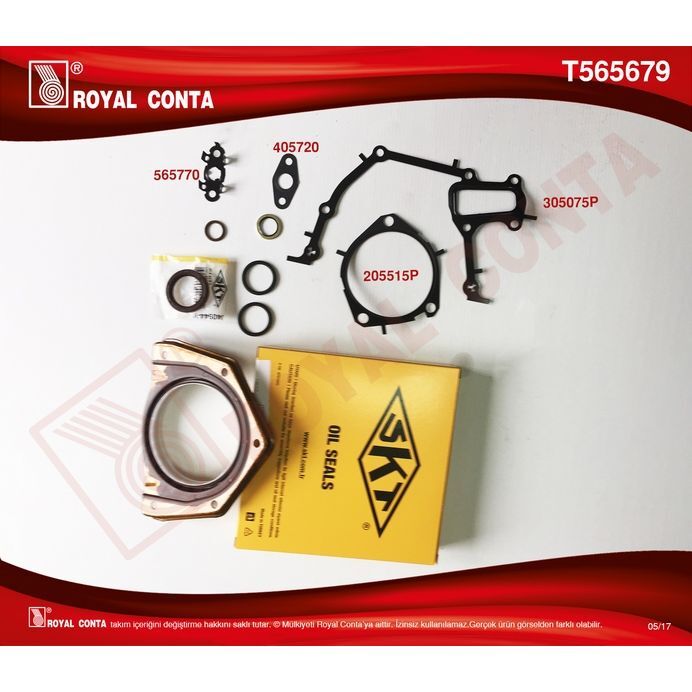 ROYAL FIAT EGEA 1.6D MULTIJET 114-120 HP 2016- SKT KEÇELİ ALT TAKIM CONTA (71753736)