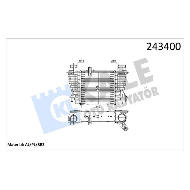 KALE RADYATOR TURBO RADYATÖRÜ INTERCOOLER CLIO III 1.5 DCI AL PL AL PL SİSTEM (8200754610)
