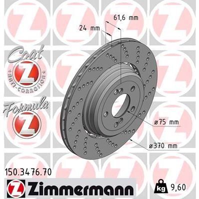 ZIMMERMANN FREN DISKI ARKA SAG BMW M5 E60 M6 E64 (34112282808)