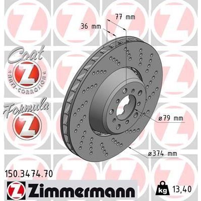 ZIMMERMANN FREN DISKI ON SAG BMW M5 E60 M6 E64 (34112282806)