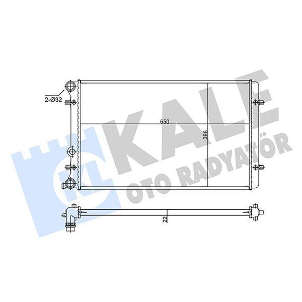 KALE RADYATOR SU RADYATÖRÜ AUDI A3-TT-SEAT LEON-TOLEDO II-SKODA OCTAVIA I-VW BORA-GOLF IV 1.6 1.8T 1.9TDI 98 MT AC NAC BRAZING 650X398X22 1J0121253J-1J0121253N-1J0121253Q-1J0121253AT-1J0121253R (1J0121253AD)