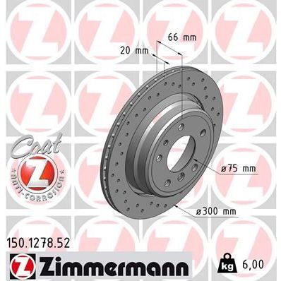 ZIMMERMANN FREN DİSKİ ARKA BMW M5 E34 88 95 E34 V8 4.0 92 96 DELIKLI (34211165265)