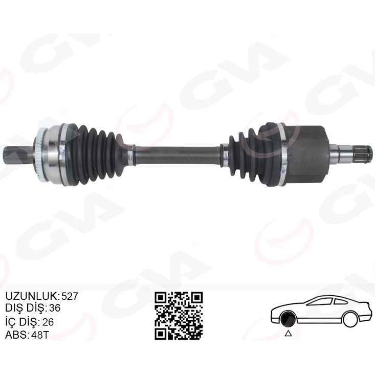 GVA ÖN AKS KOMPLE SOL VOLVO S60 I 2.0 T 2.4 04>10 V70 II 2.0 T 2.4 04>10 (8689210)