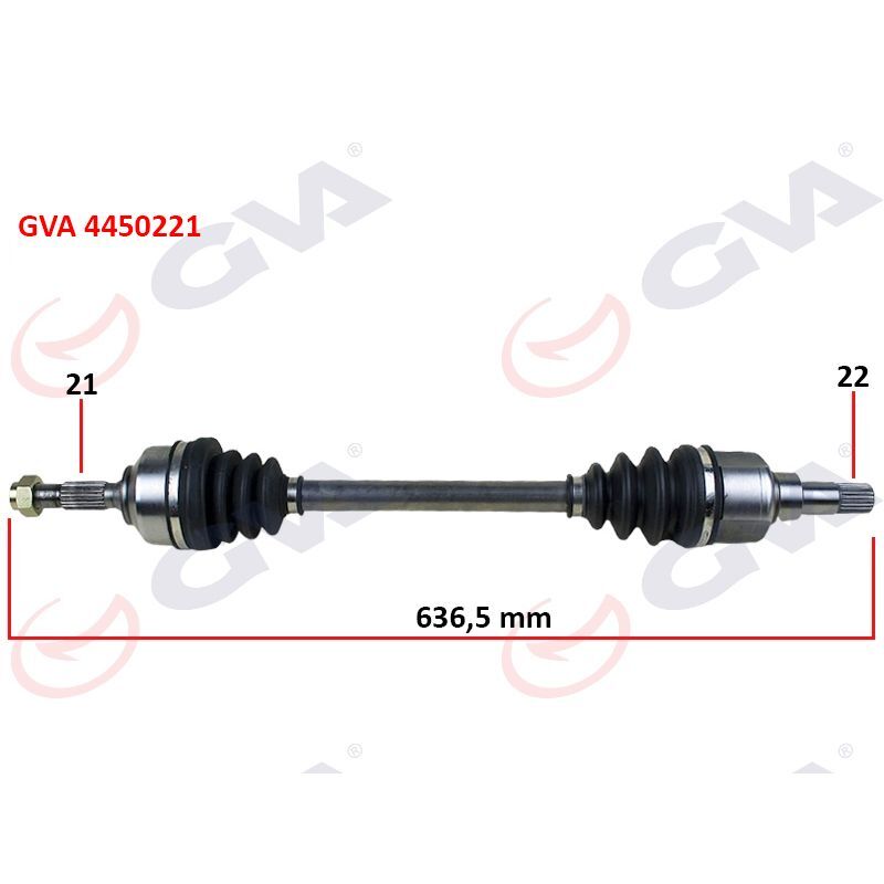 GVA KOMPLE AKS SOL C3 1.4 HDI 02 > 70HP 636MM (3272.ES)