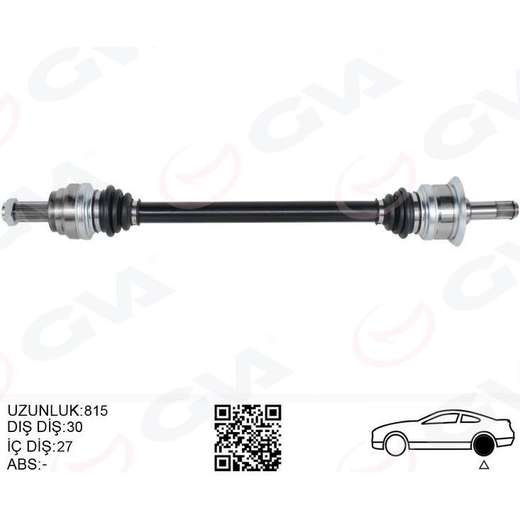 GVA KOMPLE AKS ARKA SAĞ BMW N20 F10 F12 F13 F06 814MM DİŞ 30 DİFERANSİYEL DİŞ 27 (33207581028)