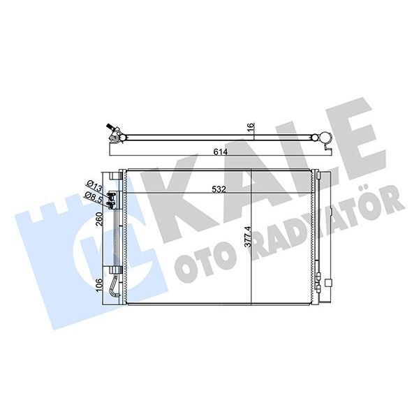 KALE RADYATOR KLİMA KONDENSERİ ACCENT BLUE 1.4İ / KIA RIO III AL/AL 530X371X16 (976061R000)