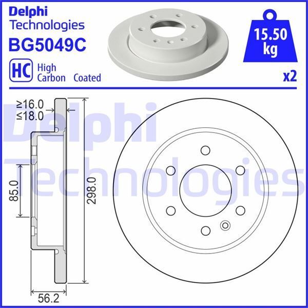 DELPHI FREN DISKI ARKA MERCEDES SPRINTER B907 B910 18 ELEKTRONIK PARK FRENI (A9104232100)