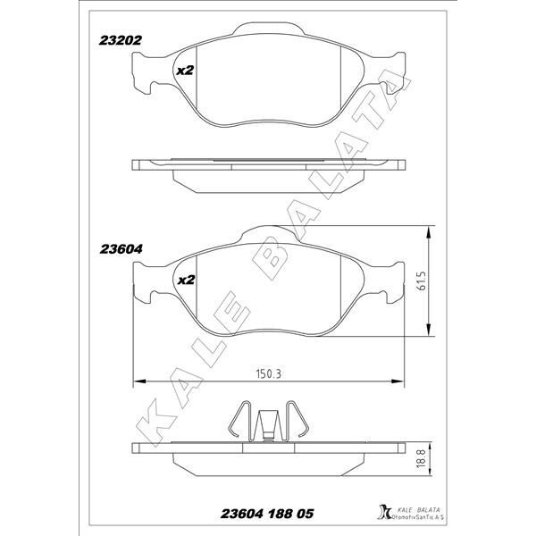 KALE BALATA ÖN BALATA FIESTA 1.4TDCİ ABSLİ 00 > FUSION 02 > MAZDA 121 96 > MAZDA 2 03> GDB1419 (TAMT2K021FSTL)