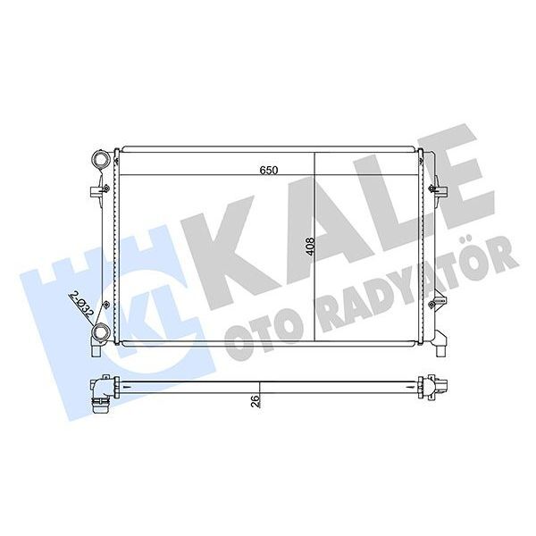 KALE RADYATOR SU RADYATÖRÜ AUDI A3-SEAT ALTEA-LEON-TOLEDO III-SKODA OCTAVIA-YETI-VW CADDY III-EOS-GOLF V-VI-JETTA III-PASSAT-TOURAN 1.4 1.6 2.0 FSI 03 > AT MT AC NAC BRAZING 648X408X26 1K0121251DL-1K0121251AP (1K0121251BQ)