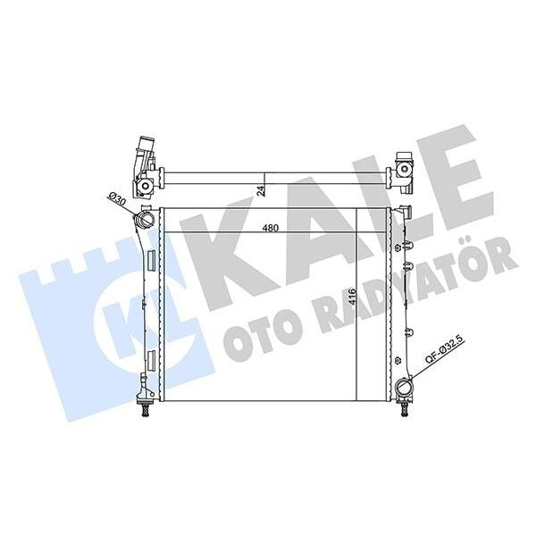 KALE RADYATOR SU RADYATÖRÜ FIAT PANDA 1.3JTD 12 500-500C 1.3MTJ 1.4 16V 07 MT AC MEKANİK 480X416X24 (51793589)