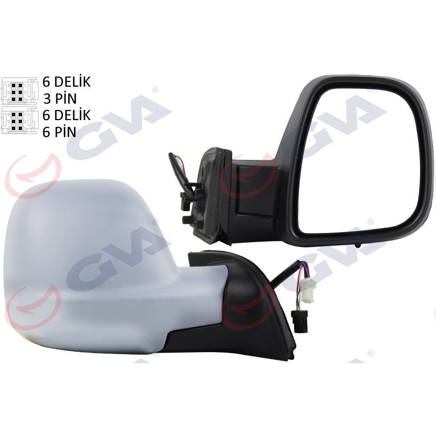 GVA DIŞ DİKİZ AYNASI ELEKTRİKLİ KATLANIR SAĞ PARTNER-BERLINGO 13- ASTARLI KONVEKS CAM SENSÖRLÜ VM-8118EBPSR (1608177980)