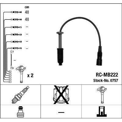 NGK ATESLEME KABLOSU SETI MERCEDES M111 W202 S202 C208 A208 W210 S210 W163 R170 (A1101591818)