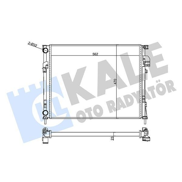 KALE RADYATOR SU RADYATÖRÜ RENAULT TRAFIC II-OPEL VIVARO-NISSAN PRIMASTAR 1.9DCI-DTI 2.0 2.0 16V 01 MT MEKANİK 562X470X23 2140000QAS-4408645-4414691-91166000-91166001-91169066-7711135144-7711135145 (2140000QAN)