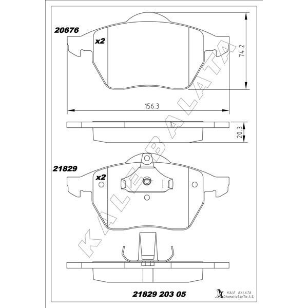 KALE BALATA ÖN BALATA VECTRA B.2.0I.2.5I V6 96/7.03 SAAB 900 II 93/2.98 9.3 9.5 98-03 (1605036)