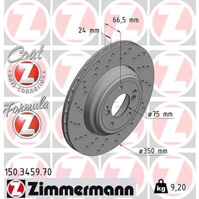 ZIMMERMANN FREN DISKI ARKA SOL BMW M3 E90 E92 E93 (34212283387)