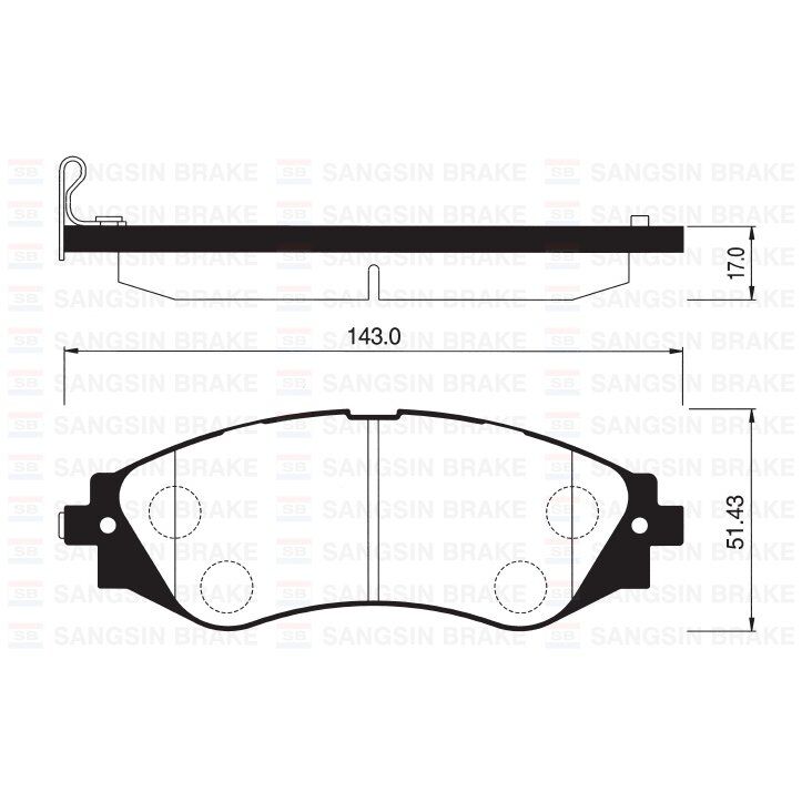SANGSIN ÖN FREN BALATASI LACETTI 1.4-1.6-1.8 2.0D 04> NUBIRA 1.4-1.6-1.8 2.0D 04> (96405129)