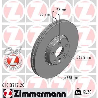 ZIMMERMANN ÖN FREN AYNASI ADET VOLVO XC60 D3 D4 D5 2.4D 2.0T 3.2 T5 T6 2008 2017 CAP328X5 BJN (31277342)
