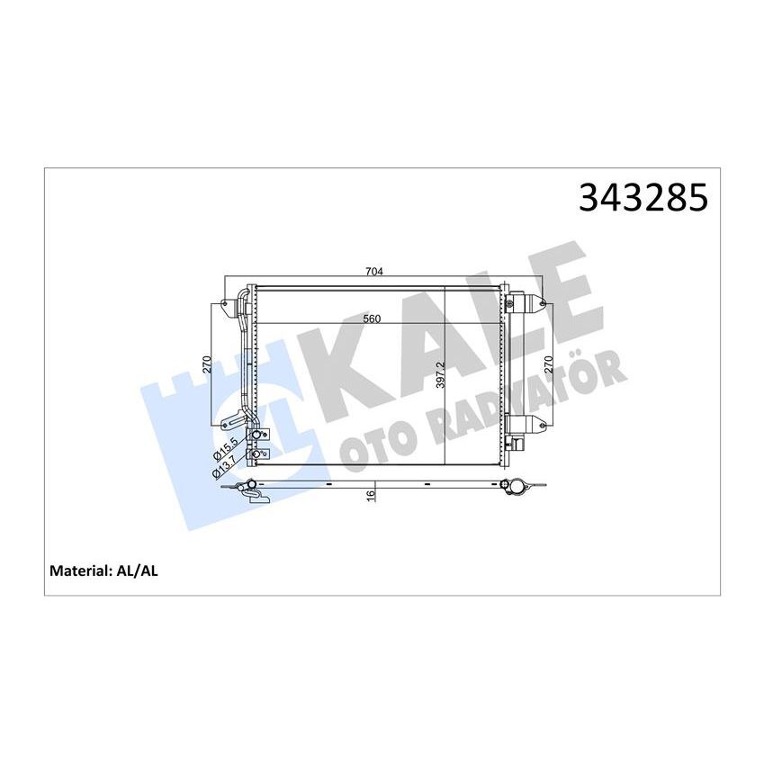 KALE RADYATOR KLİMA KONDENSERİ JETTA 10 582X378X16 AL/BRZ (5C0820411E)