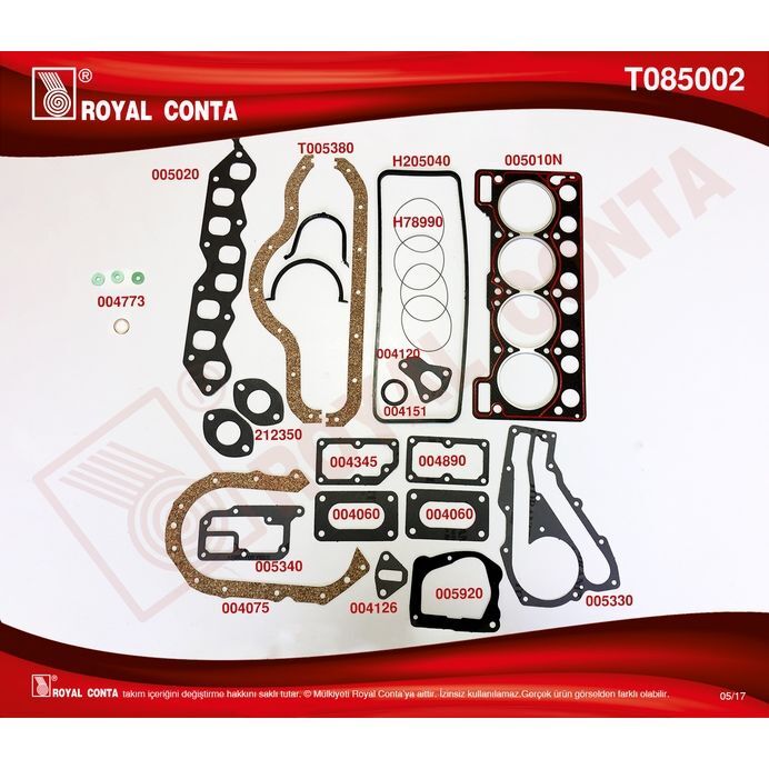 ROYAL MOTOR TAKIM CONTA STD. KEÇESİZ R9 1400