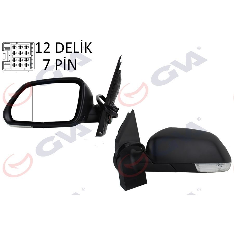 GVA DIŞ DİKİZ AYNASI SOL POLO 05> ELEKTRİKLİ ISITMALI ASFERİK 5 FİŞ VM-377EHAL (6Q1857507AD9B9)