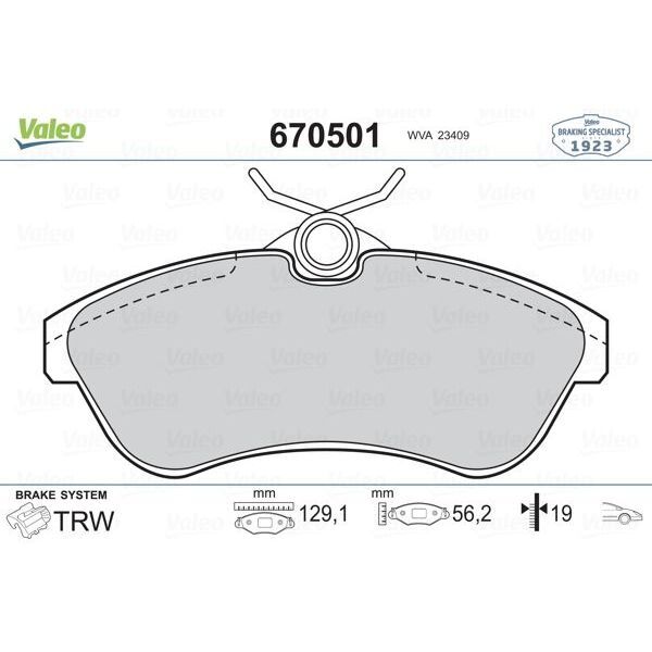 VALEO ÖN FREN BALATASI CITROEN C2 06 09 C3 03 10 (1611334680)