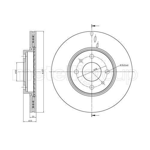 CIFAM ÖN FREN AYNASI FIAT PALIO 97> SIENA 96> ALBEA 98> 240X20 HAVALI 4 DELİK (46419204)