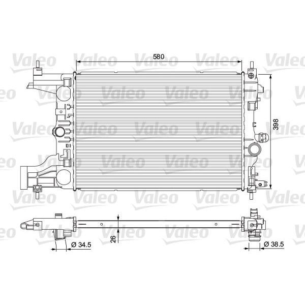VALEO SU RADYATÖRÜ ASTRA J 2010 2020 MANUEL 580X398X26 1.4-1.6 A14NEL-NET-B14NEL-NET-D14NEL-A16NET (1300302)