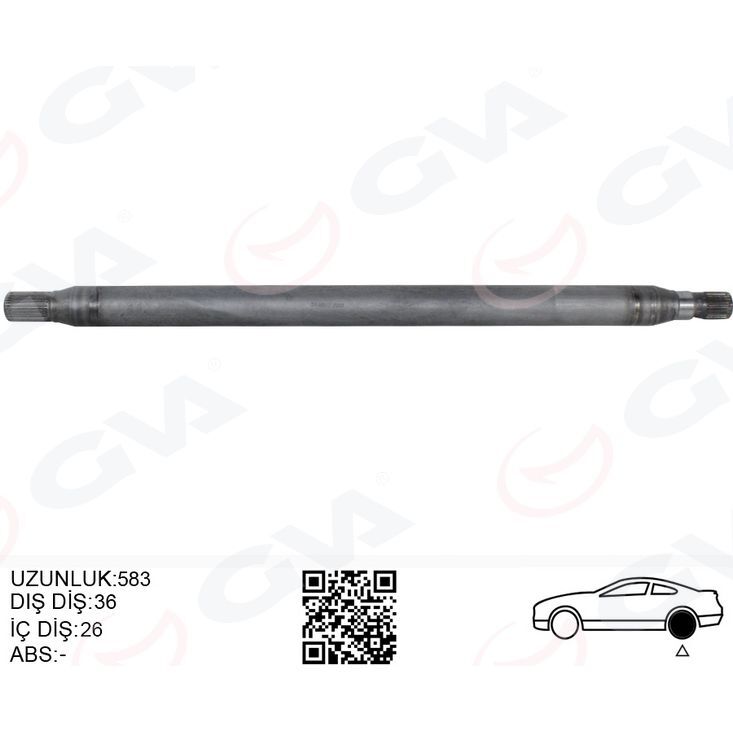 GVA AKS MILI ARKA SAG INCE UZUN 893MM MERCEDES SPRINTER B906 . VW CRAFTER 30-35-50 Z:26-29 (2E0501172D)