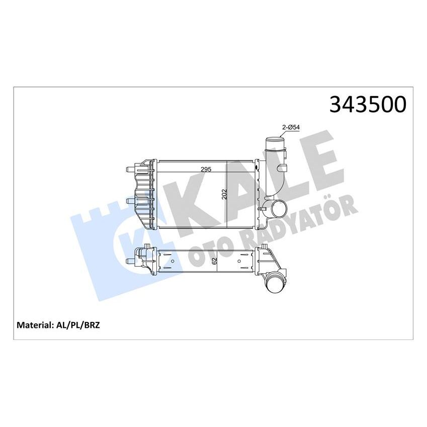 KALE RADYATOR TURBO RADYATÖRÜ INTERCOOLER DUCATO-JUMPER-BOXER AL/PL/BRZ 295X202X62 (0384.E4)