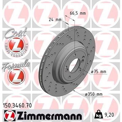 ZIMMERMANN FREN DISKI ARKA SAG BMW M3 E90 E92 E93 (34212283388)