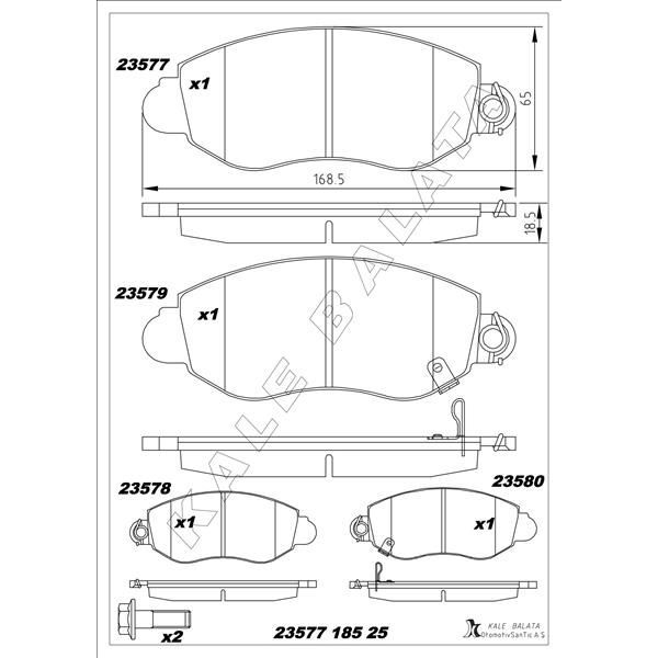 KALE BALATA ON FREN BALATASI TRANSIT V184 01>06 A.CEKER (4077636)