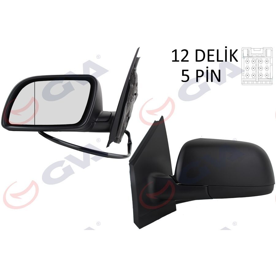 GVA DIŞ DİKİZ AYNASI SOL POLO 02> ELEKTRİKLİ ISITMALI ASFERİK 5 FİŞ VM-194EHAL (6Q1857507G01C)