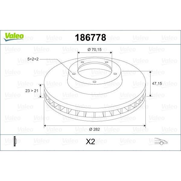 VALEO ÖN FREN DİSKİ HAVA KANALLI HONDA CR-V 2.0L B20 96-01 / HR-V 1.6L D16W1 99-07 / PRELUDE 2.0L F20A4 92-96 2.2L H22A4 97-01 282 ÇAP X 5 BIJON - TAKIM DISK FIYATIDIR (45251S2HN00)