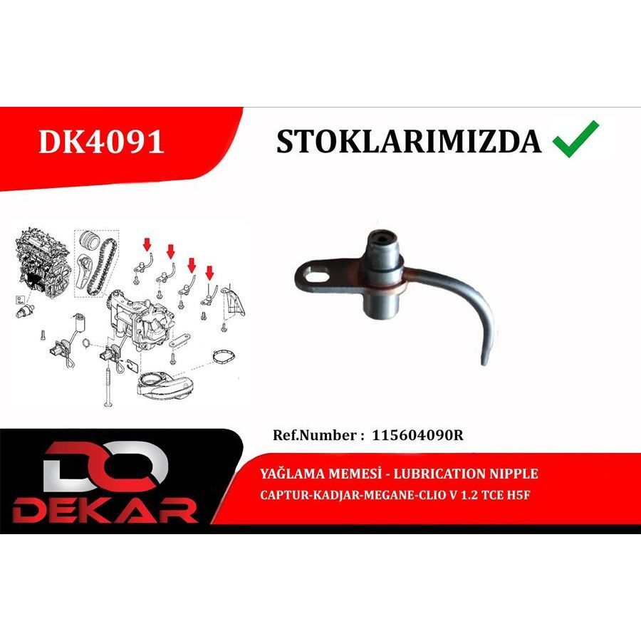 DEKAR YAĞLAMA MEMESİ CAPTUR-KADJAR-MEGANE-CLIOIV 1.2 TCE H5F (115604090R)