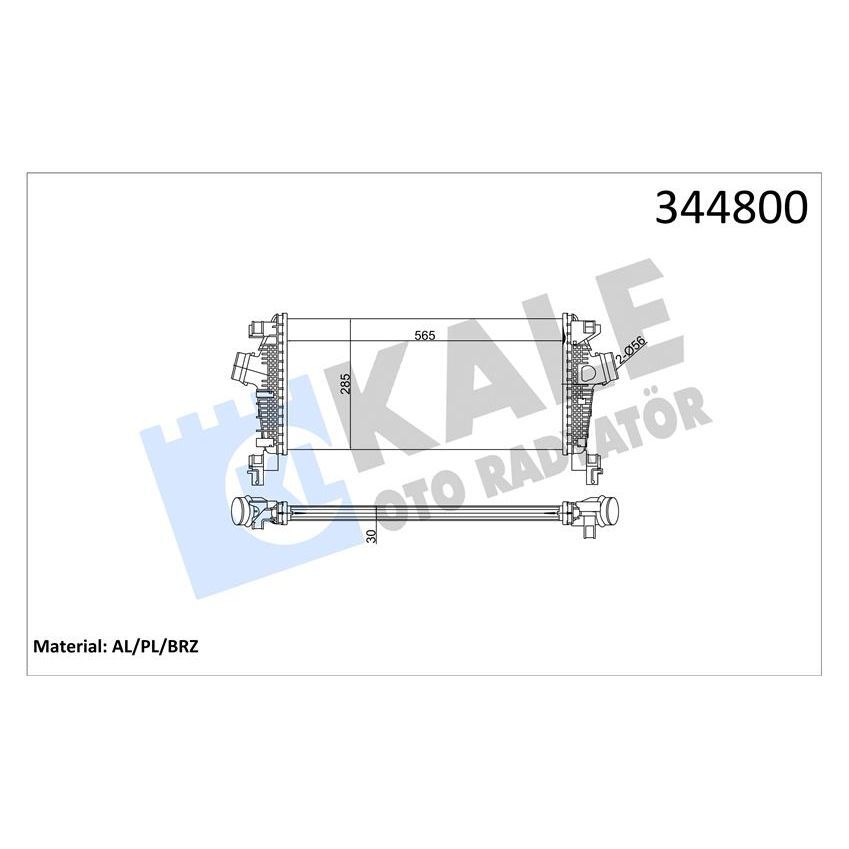 KALE RADYATOR TURBO RADYATÖRÜ INTERCOOLER ASTRA J-CRUZE J305 AL/PL/BRZ 565X280X30 (1302144)