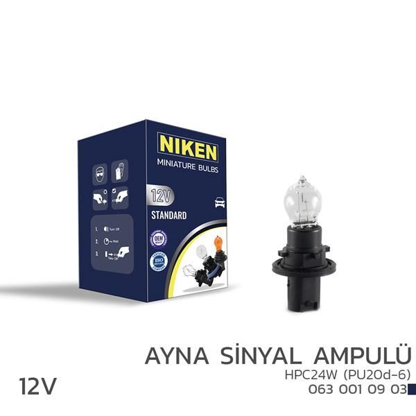 NIKEN NIKEN 12V HPC24W AYNA SİNYAL AMPULÜ PU20D-6 10LU (UNIVERSAL)