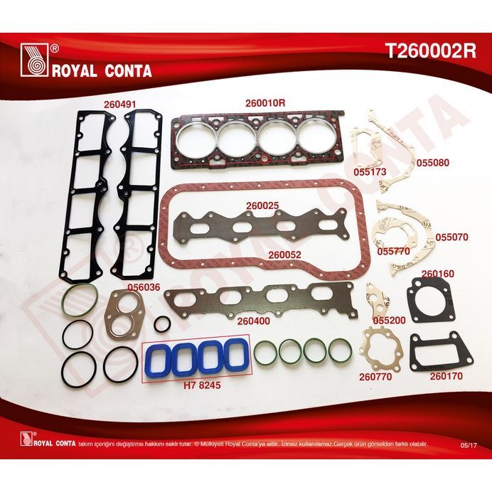 ROYAL MOTOR TAKIM CONTA KEÇESİZ PALIO-MREA-SNA-BRAVA 1.6