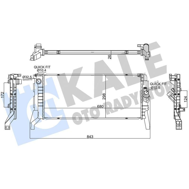 KALE RADYATOR MOTOR SU RADYATORU BMW B37 B47 F40 F44 F45 F46 F48 F39 . MINI F54 F60 15 > COUNTRYMAN F60 16 > MT BRAZING 680X298X26 (17118586324)