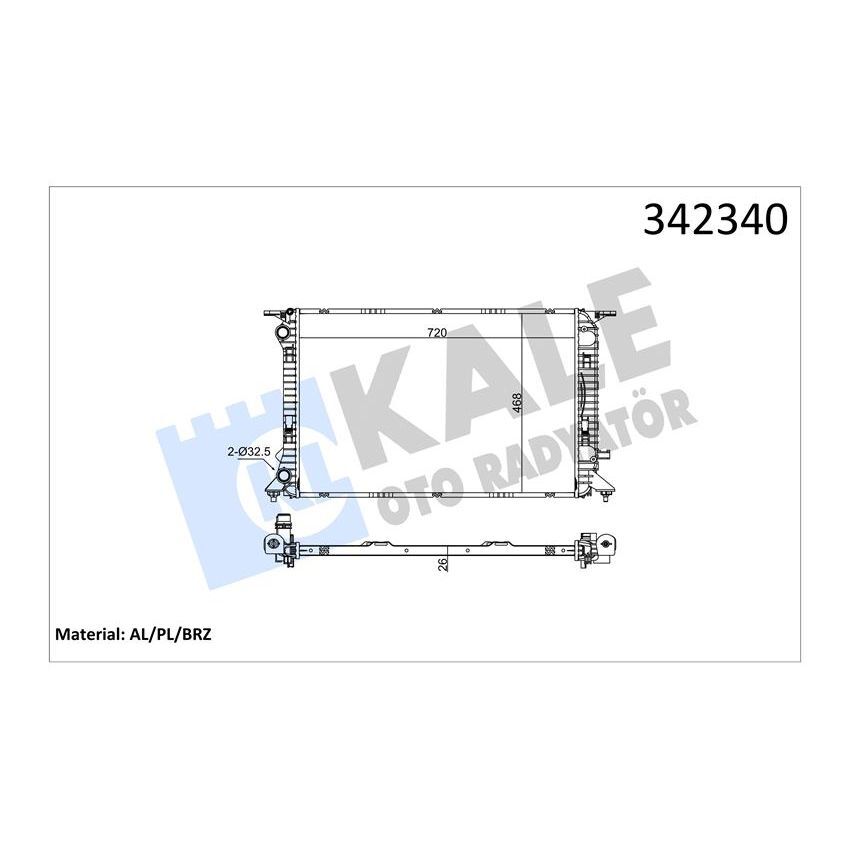 KALE RADYATOR RADYATÖR AUDI AUDI A4-A5-A6-Q3-Q5 AL-PL-BRZ (8K0121251L)