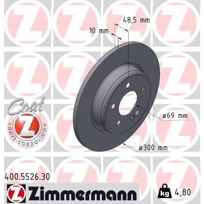 ZIMMERMANN FREN DISKI ARKA MERCEDES C-CLASS W205 S205 C205 A205 (A0004230512)