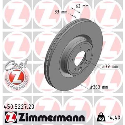 ZIMMERMANN FREN DISKI ON LAND ROVER DISCOVERY L462 RANGE ROVER L494 L405 (LR098967)