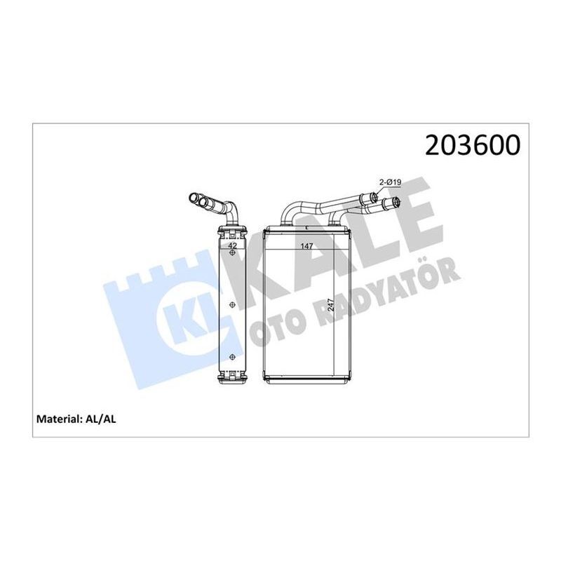 KALE RADYATOR KALORIFER RADYATORU TRANSIT V347 2.2TDCI 2.4TDCI 3.2TDCI KLIMASIZ 06 (6C1H18476A1BT178422)