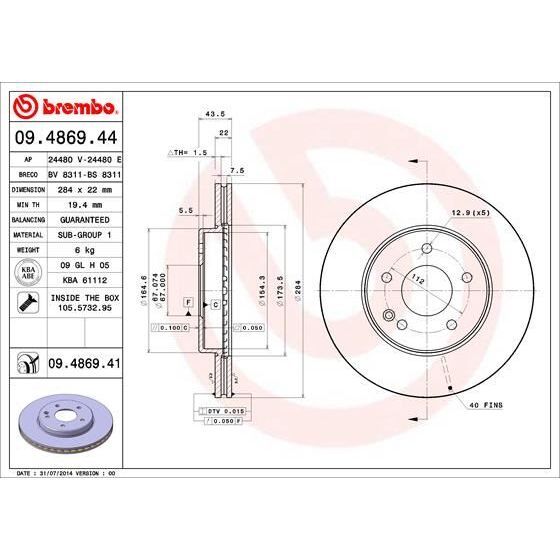 BREMBO FREN DİSKİ ÖN W202 (A2024210912)